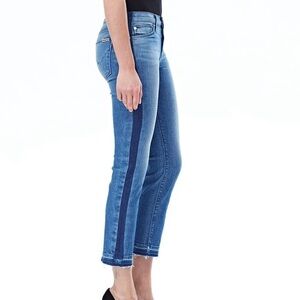 HUDSON JEANS BLUE DENIM TILDA CROP CIGARETTE RAW HEM 5 POCKET MID RISE SIZE 26